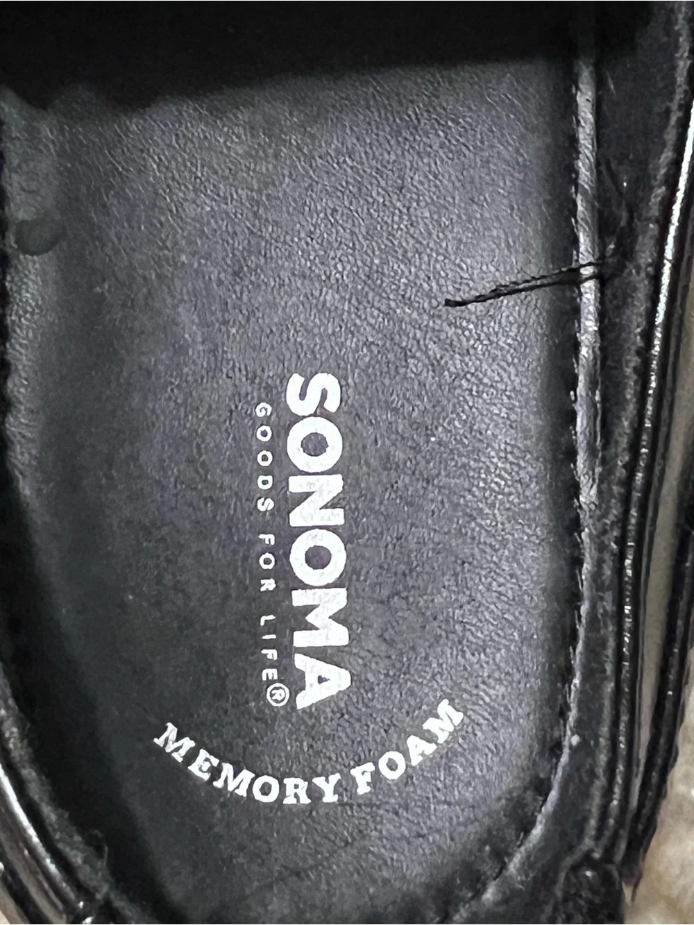 Sonoma Black Leather Slip-On Loafers for Men